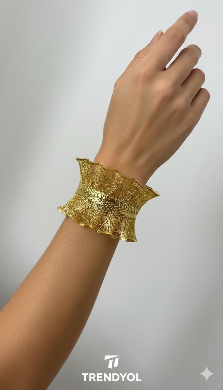 Yaprak Motifli Tül Bilezik