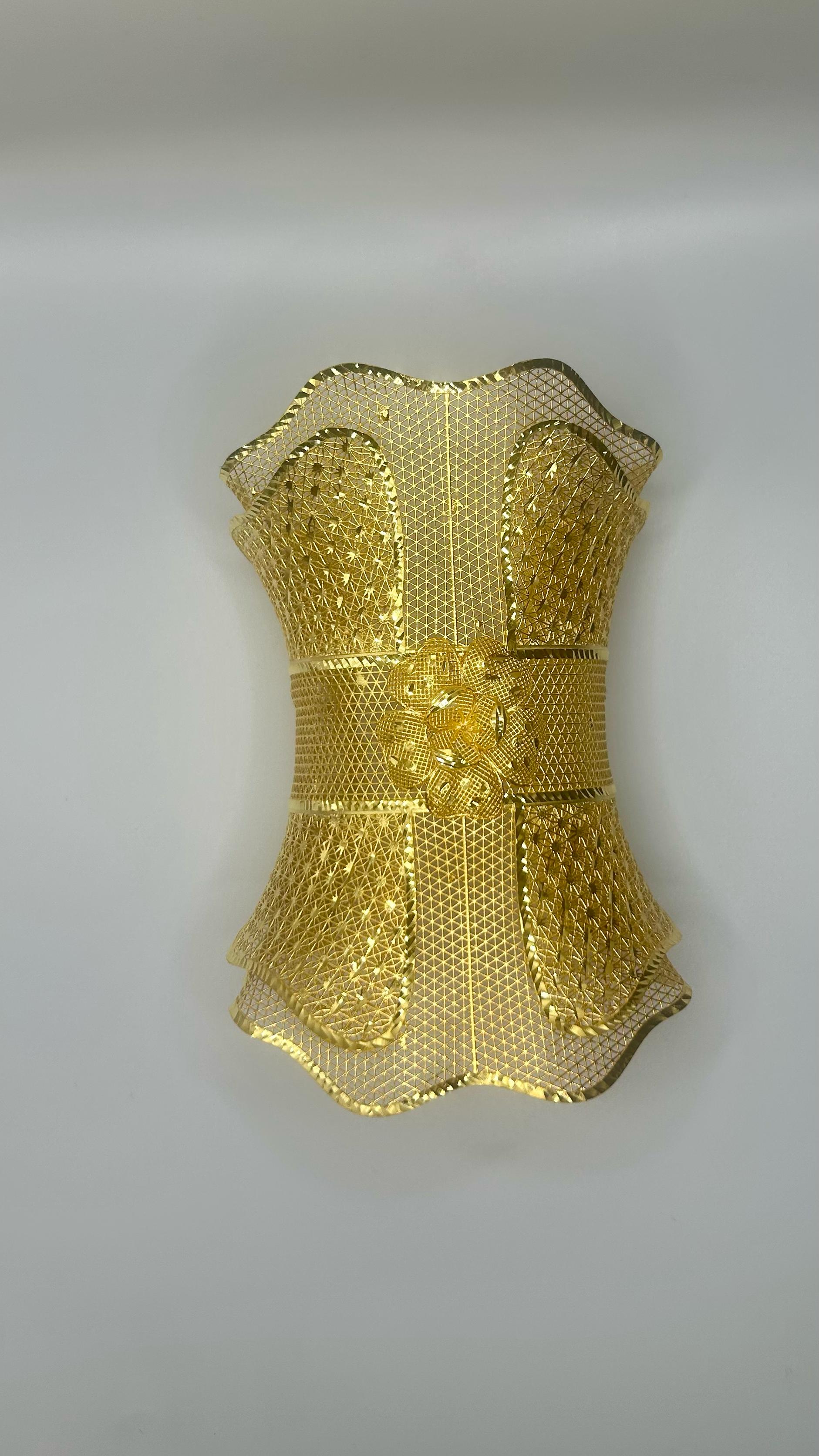 925 Ayar Gümüş Geniş Tül Bilezik – Çiçek Detaylı