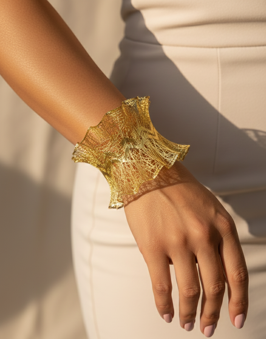 Zikzak Motifli Tül Bilezik